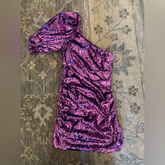 Purple Sequin For Love & Lemons Minidress - Picture 2 of 3